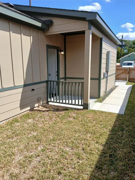 Exterior details and patio area of a home in , Houston (Image 2). Exterior details and patio area of a home in , Houston (Image 2).