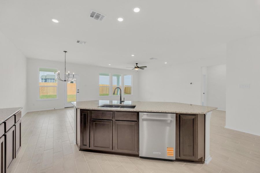 Furnished interior view inside a new home in Salerno - Classic Collection, Round Rock (Image 9). Furnished interior view inside a new home in Salerno - Classic Collection, Round Rock (Image 9).