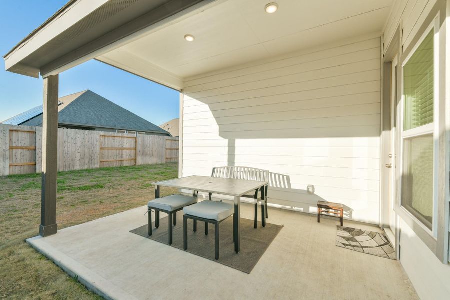 Exterior details and patio area of a home in Oakwood Estates, Waller (Image 21).
