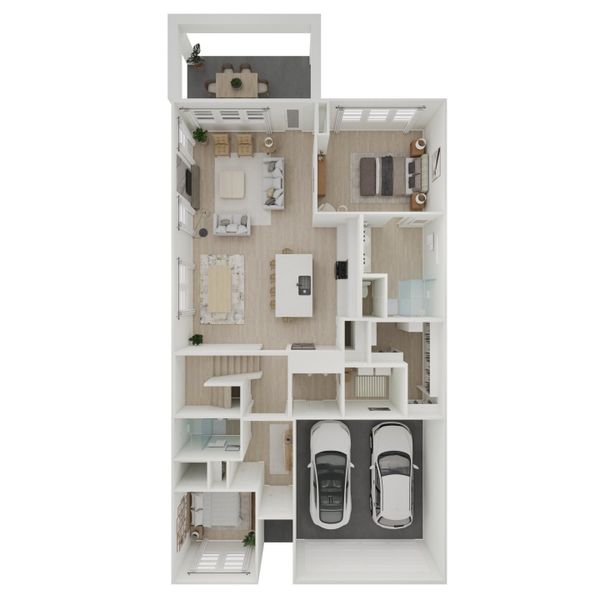 2D floor plan layout for the Kiel II by K. Hovnanian® Homes in Gateway Parks, Forney, TX (Image 4).