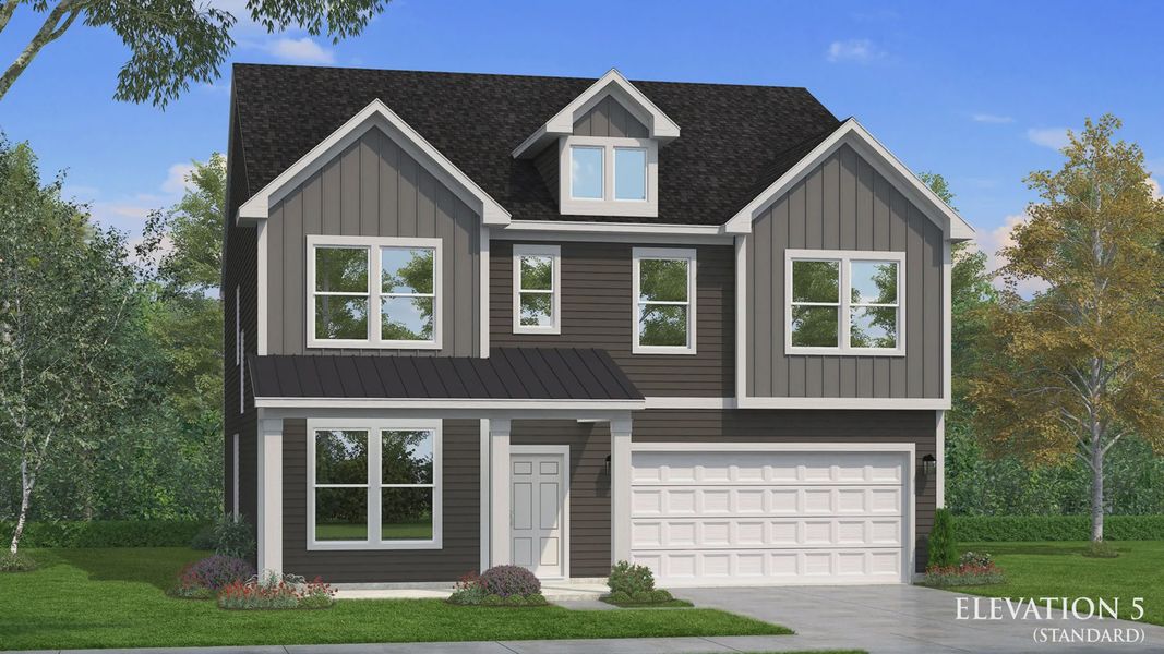 Representative exterior photo of a completed home built from the Brier Creek by DRB Homes in Sanctuary at Panther Creek, Durham, NC (Image 30).