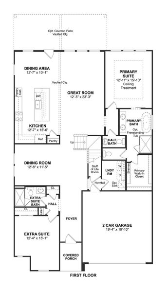 2D floor plan layout for the Davenport by K. Hovnanian® Homes in Kingdom Heights, Rosenberg, TX (Image 3).