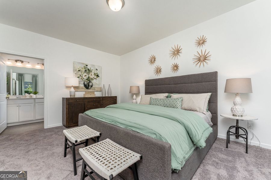 Furnished interior view inside a new home in Cobblestone Crossing Commons, Byron (Image 19).