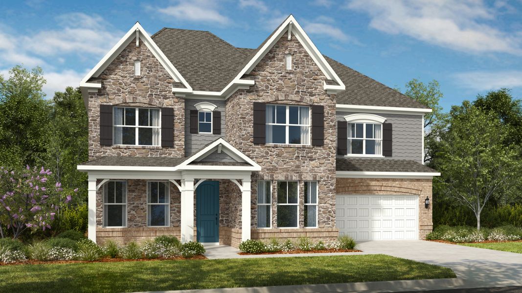Representative exterior photo of a completed home built from the London by Taylor Morrison in Tramore, Harrisburg, NC (Image 4).