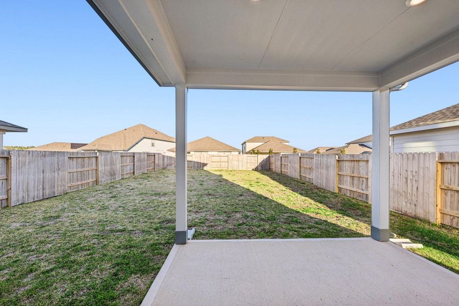 Exterior details and patio area of a home in Landing Meadows - Traditional Series, New Caney (Image 26). Exterior details and patio area of a home in Landing Meadows - Traditional Series, New Caney (Image 26).