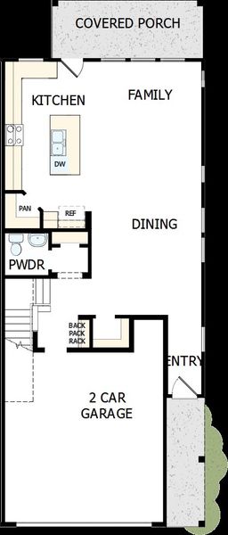 2D floor plan layout of this home in Westview Towns, Waxhaw, NC (Image 2).