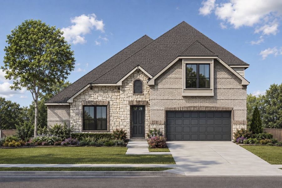 Representative exterior photo of a completed home built from the The Milan by Lillian Custom Homes in Polo Ridge, Forney, TX (Image 25).