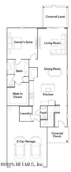 2D floor plan layout of this home in Avalon Woods, Jacksonville, FL (Image 3).
