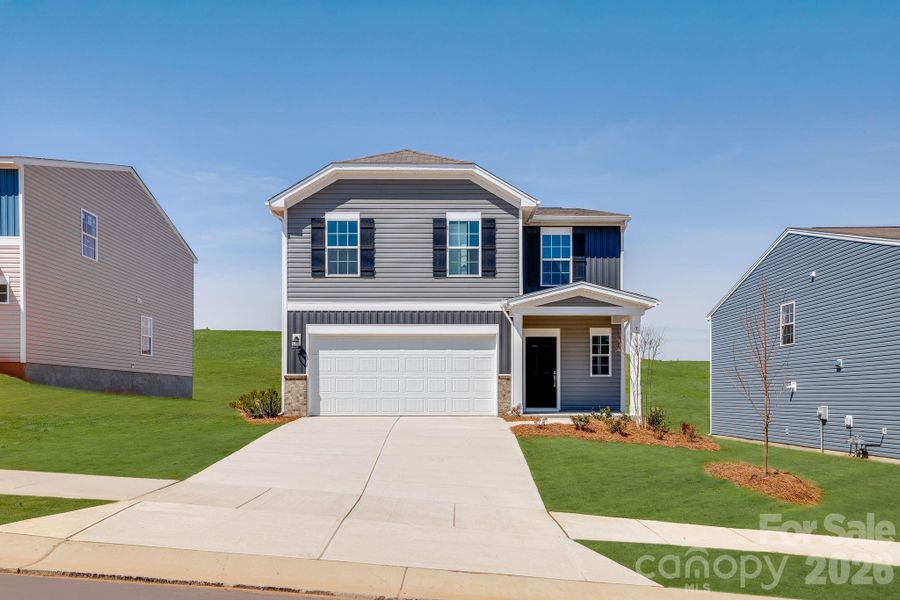 Front exterior of a new home in Cleveland Hill, Shelby, NC, highlighting curb appeal (Image 21).