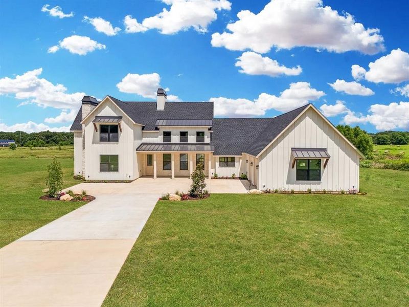 Front exterior of a new home in , Wills Point, TX, highlighting curb appeal (Image 28).