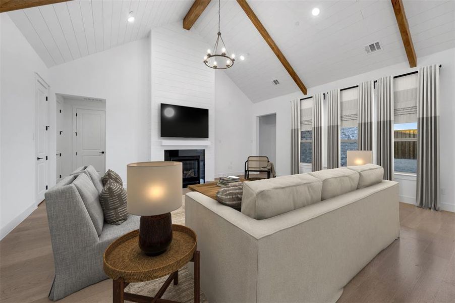 Furnished interior view inside a new home in Kreymer at the Park, Wylie (Image 24). Furnished interior view inside a new home in Kreymer at the Park, Wylie (Image 24).