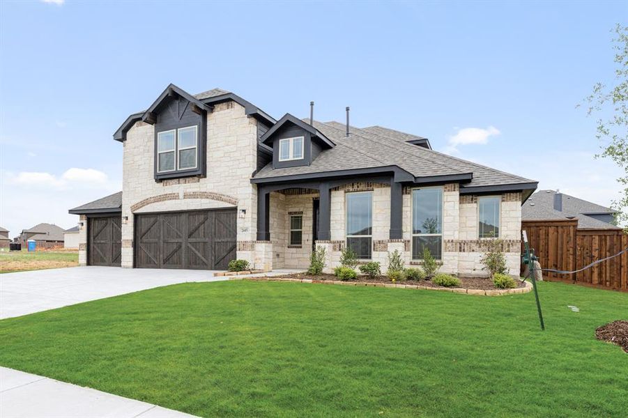Front exterior of a new home in Somerset, Mansfield, TX, highlighting curb appeal (Image 2). Front exterior of a new home in Somerset, Mansfield, TX, highlighting curb appeal (Image 2).