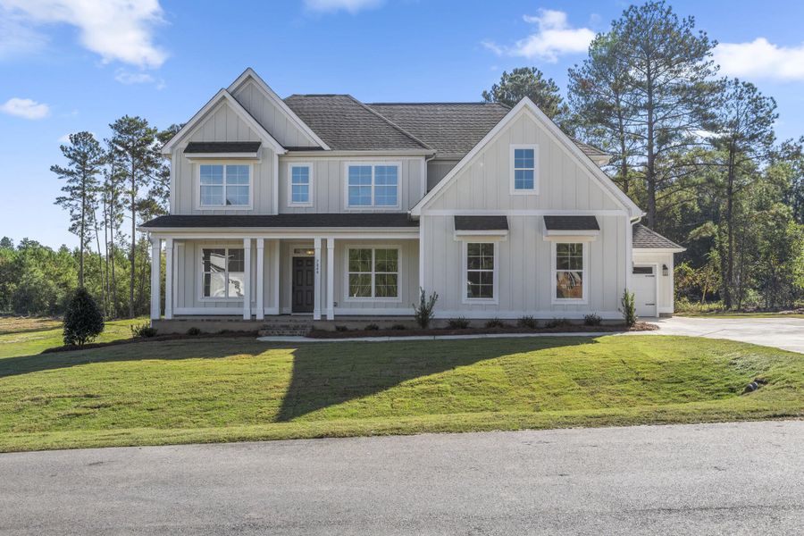 Front exterior of a new home in Hancock Farms, Aiken, SC, highlighting curb appeal (Image 2).