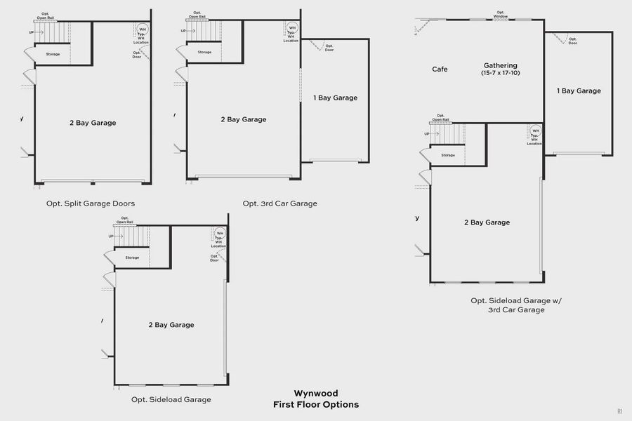 2D floor plan layout for the Wynwood by DRB Homes in Cottages of Bearwood, Mount Pleasant, TN (Image 32).