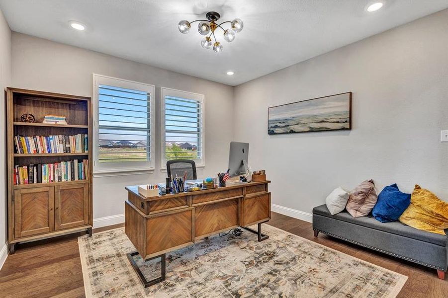 Versatile space that can be used as a dining room or office or whatever you need it to be.