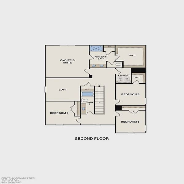 2D floor plan layout for the Jordan by Century Communities in Hawthorne Reserve, Dallas, GA (Image 4). 2D floor plan layout for the Jordan by Century Communities in Hawthorne Reserve, Dallas, GA (Image 4).