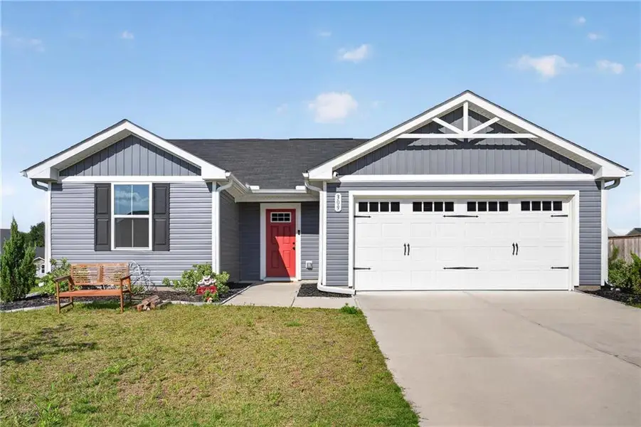 Front exterior of a new home in Riverside at Calhoun, Calhoun, GA, highlighting curb appeal (Image 22).