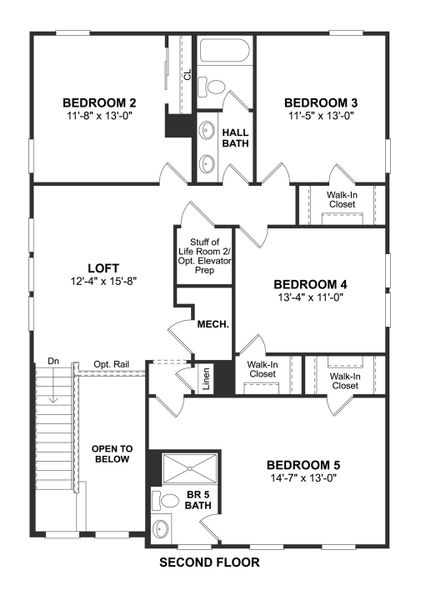 2D floor plan layout for the Bay Point by K. Hovnanian® Homes in Sea Island Collective, Beaufort, SC (Image 4).