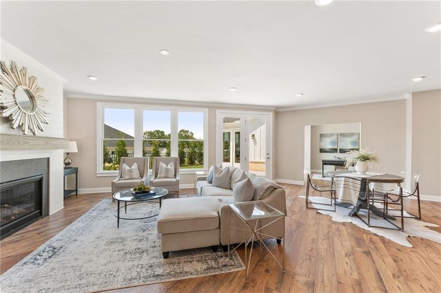 Furnished interior view inside a new home in The Courtyards of Franklin Goldmine, Cumming (Image 13).