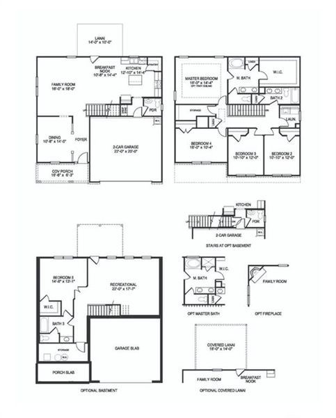 2D floor plan layout of this home in The Fields of Walnut Creek, Pendergrass, GA (Image 5).