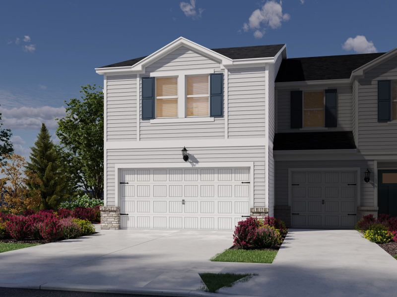 Front exterior of a new home in Oakwood Townes, Mebane, NC, highlighting curb appeal (Image 22).