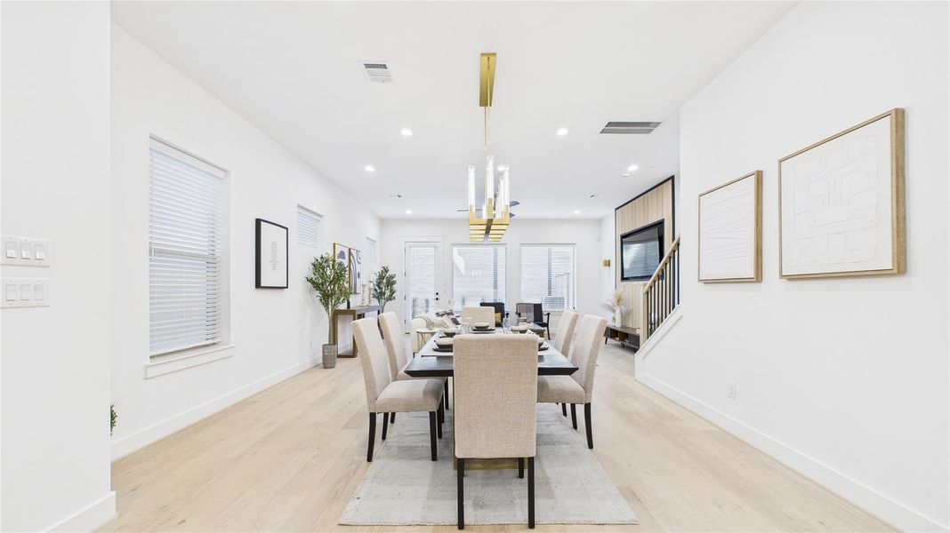 Expansive dining is perfect for a big dining table and more dining furniture!