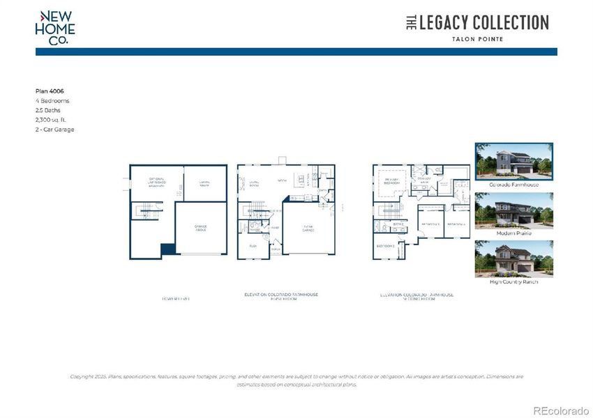 2D floor plan layout of this home in The Legacy Collection at Talon Pointe, Thornton, CO (Image 3).