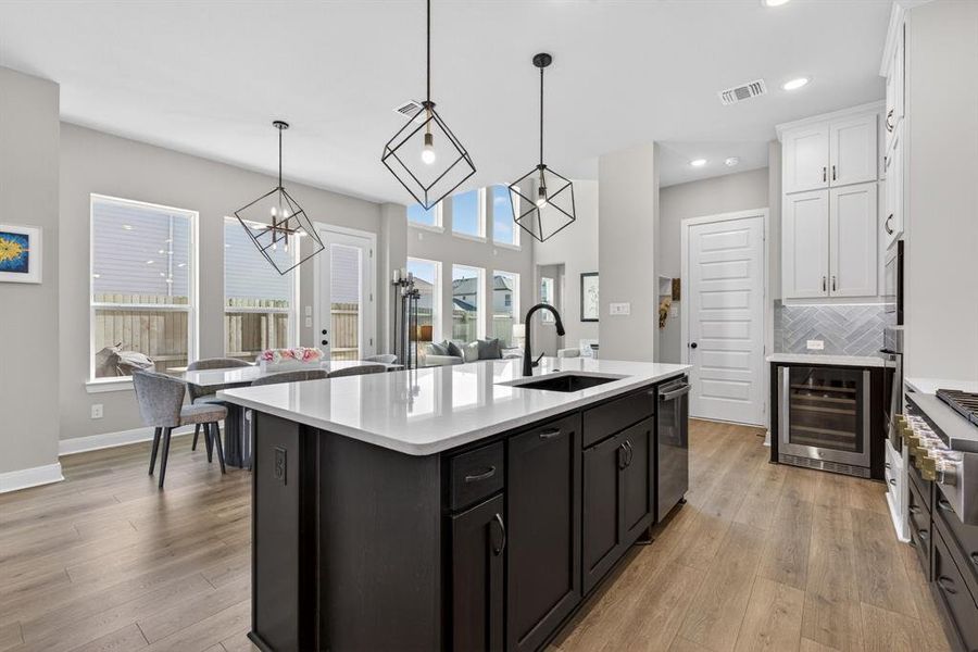 Open to living/dining