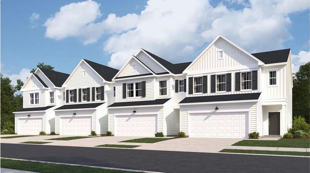 Front exterior of a new home in Dawson Pointe, Summerville, SC, highlighting curb appeal (Image 1).