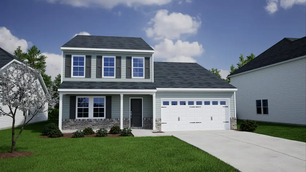 Representative exterior photo of a completed home built from the Pickens - Genesis Value Collection by Mungo Homes in Fairfield Place East and West, Chesnee, SC (Image 16).