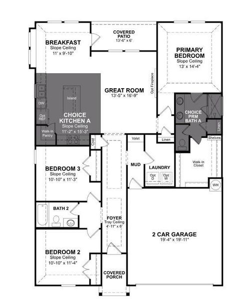 2D floor plan layout of this home in Laurel Landing, Alvin, TX (Image 2).