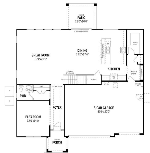 2D floor plan layout for the Jasper by Mattamy Homes in White Tank Vistas, Waddell, AZ (Image 4).