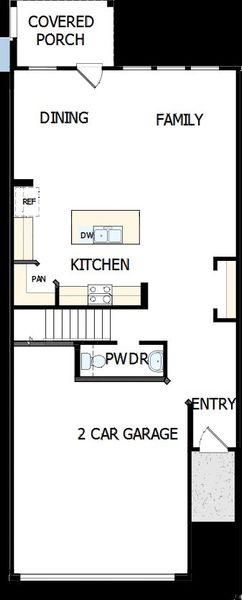 2D floor plan layout of this home in Westview Towns, Waxhaw, NC (Image 5).