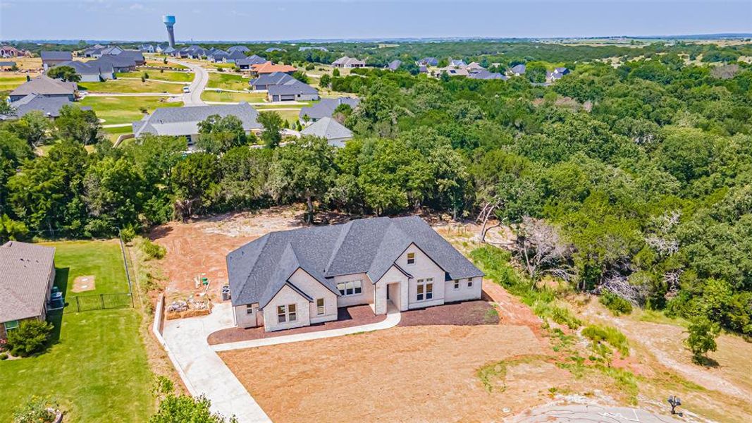 Birds eye view of property