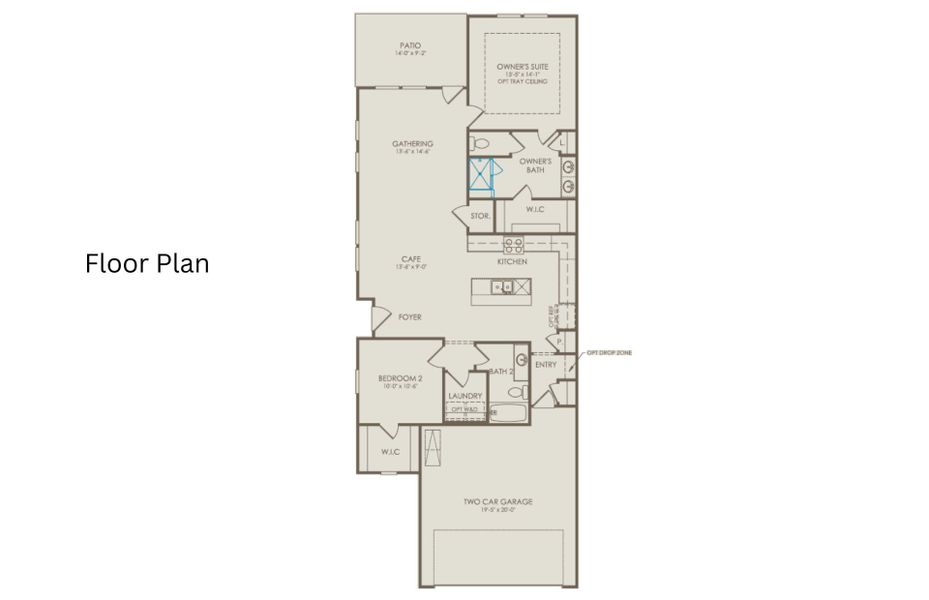 2D floor plan layout of this home in Carolina Overlook, Clayton, NC (Image 5).