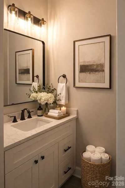 Half Bath down for company.