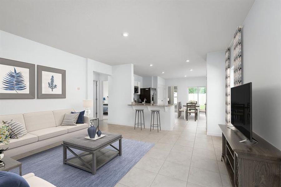 Representative furnished interior of a home built from the Alder by Ryan Homes in Vista Trace, Belleview (Image 7).