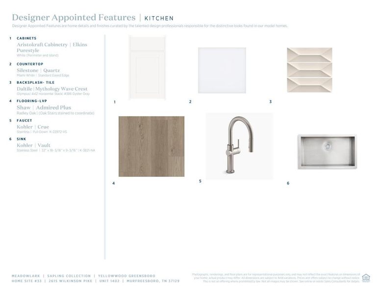 Sample of building materials used in homes in Meadowlark, Murfreesboro (Image 8).