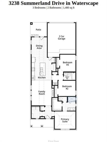 2D floor plan layout of this home in Waterscape, Royse City, TX (Image 4).