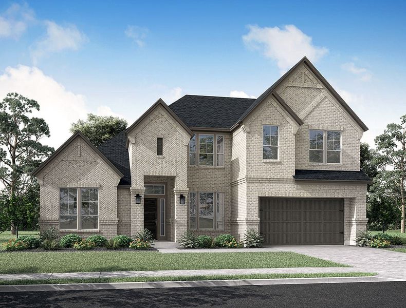 Representative exterior photo of a completed home built from the Hemleigh by Tri Pointe Homes in Legacy Grove 90′, Montgomery, TX (Image 23).