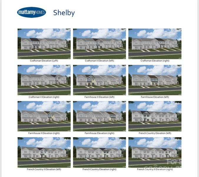 Exterior elevations for Shelby