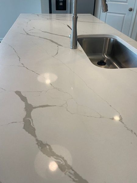Elegant quartz countertops elevate this kitchen wi