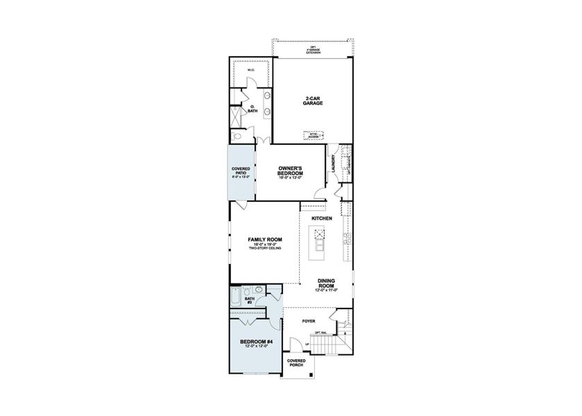 2D floor plan layout of this home in Colony at Cole Springs, Buda, TX (Image 3).