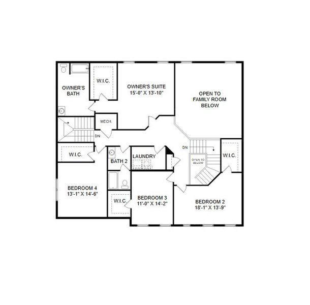 2D floor plan layout for the Devonshire by Keystone Custom Homes in Windermere Farms, Waxhaw, NC (Image 6). 2D floor plan layout for the Devonshire by Keystone Custom Homes in Windermere Farms, Waxhaw, NC (Image 6).