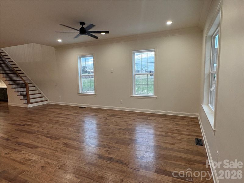 Living room view from front door