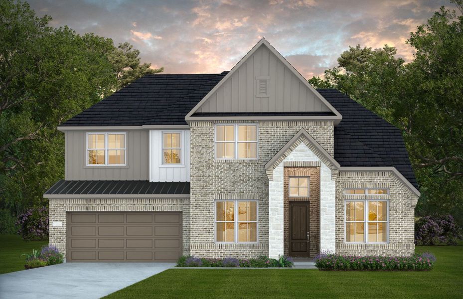 Representative exterior photo of a completed home built from the Ferris by Pulte Homes in Blue Creek Trails, Richmond, TX (Image 16). Representative exterior photo of a completed home built from the Ferris by Pulte Homes in Blue Creek Trails, Richmond, TX (Image 16).