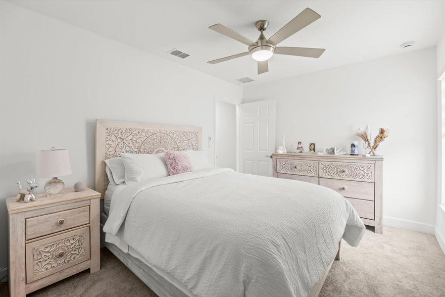 Third Bedroom View Toward the Entry and Split-Plan Hallway