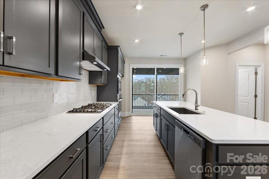 Large Kitchen Island with oversized Sink and Touch Faucet