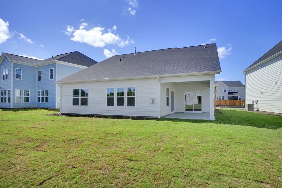 Exterior details and patio area of a home in Grand Park, Leland (Image 20).