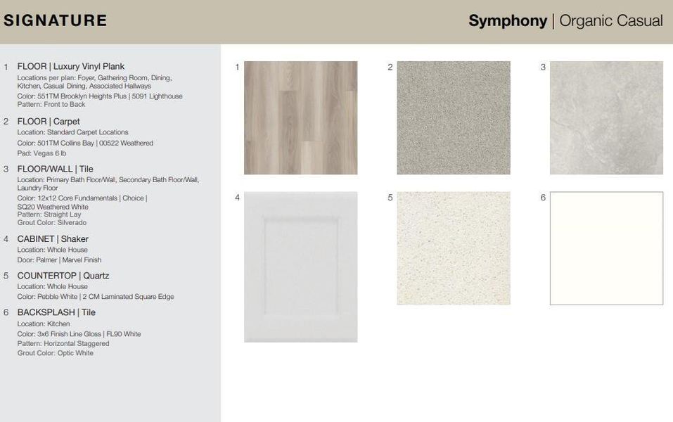 Design Selections.  Home is under construction and selections are subject to change.